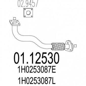 Труба глушника MTS 0112530 Volkswagen Passat, Vento, Golf; Seat Toledo 1H0253087Q, 1H0253087L, 1H0253087E