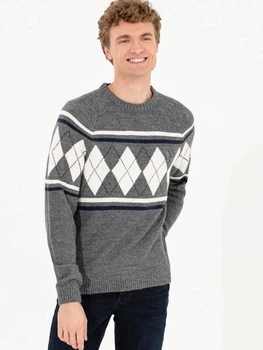 Джемпер чоловічий U.S.Polo Assn G081SZ0TK-000-1507228(gri melanj) XL Сірий (8682734023214)