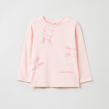 Bluza bez kaptura dziewczęca OVS 1891559 86 cm Różowa (8052147133761)