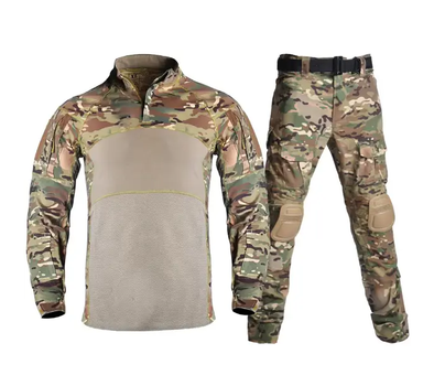Тактический демисезонный военный коcтюм форма G3 рубашка с длинным рукавом, штаны+наколенники р.S