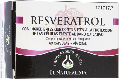 Дієтична добавка El Natural Resveratrol 60 капсул (8410914320446)