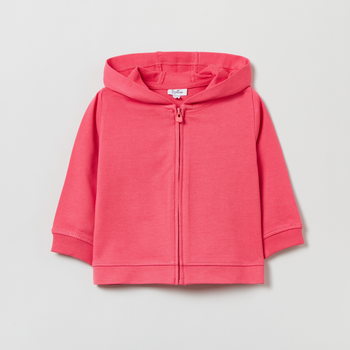 Bluza dla dziewczynki rozpinana z kapturem OVS 1844186 80 cm Różowa (8056781819524)
