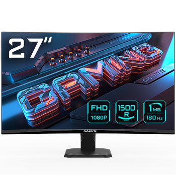 Монитор 27" Gigabyte GS27FC -- FHD Super Speed VA / 1500R / 180Hz / 1ms / 8-Bit / sRGB 108% / FreeSync Premium Pro / G-SYNC Compatible / Game Assist / Black eQualizer