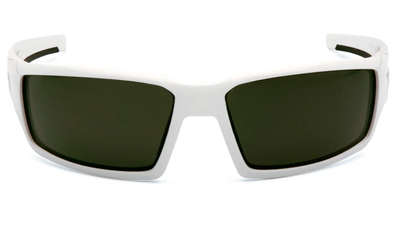 Окуляри захисні Venture Gear Pagosa White (forest grey) Anti-Fog, сіро-зелені в білій оправі