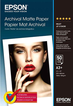 Фотопапір Epson Archival Matte Paper A3+ 50 аркушів 192 г/м² (C13S041340)
