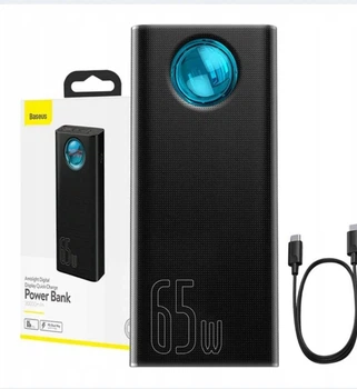 Повербанк портативное зарядное устройство Power Bank Baseus Amblight 30000 mAh premium 65W 6A с Led дисплеем и технологией QC3.0+PD3.0 Black