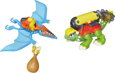 Фігурки Динозаври Анкілозавр та Птеродактиль Chomp Squad Ankylosaurus and Pterodactyl Hasbro E2759