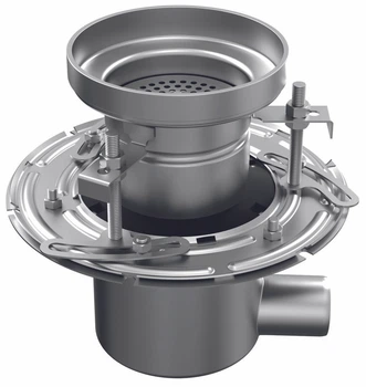 Двухкорпусный mini трап Dm160с (вертикальным/горизонтальным) выпуском DN75 (с сифоном, ситом и решеткой)