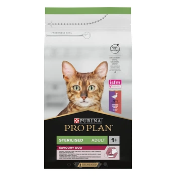 Корм Pro Plan Sterilised для кастрированных/стерилизованных кошек (утка и печень), 10 кг