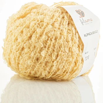Пряжа букле filamo alpaca boucle 220 лимон