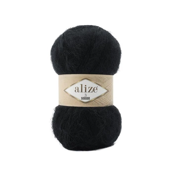 Пряжа alize 3 season (ализе 3 сезона) 60 чорний