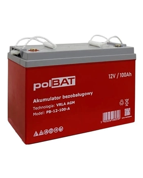 Тяговой Аккумулятор Глубокой Разрядки AGM 12V 100Ah polBAT