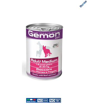 Влажный корм Monge Gemon Dog Wet Medium Adult говядина с печенью 0.415 кг (387859)