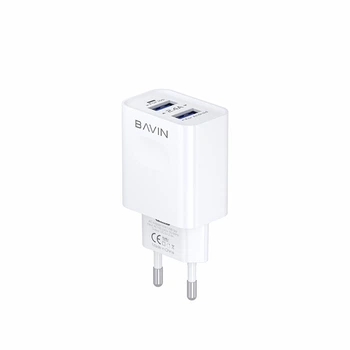 Сетевое зарядное устройство на 2 USB BAVIN PC255Y 5V 2.4A с кабелем Lightning Белый
