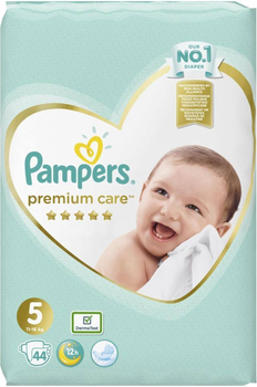 Pieluchy Pampers Premium Care Rozmiar 5 (11-16 kg) 44 szt (4015400278870)