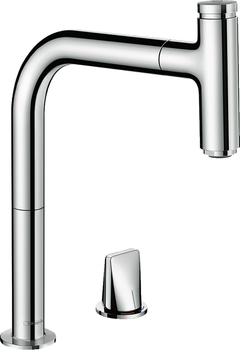 Смеситель кухонный HANSGROHE Metris Select M71 хром 73804000 с выдвижным изливом