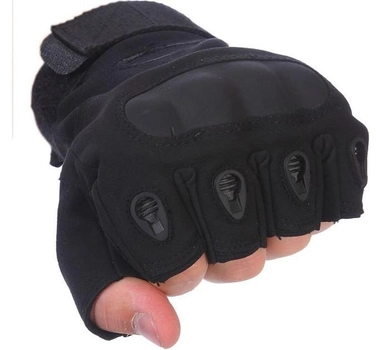 Тактические безпалые перчатки армейские Tactic военные перчатки с защитой костяшек размер ХЛ цвет Черный (oakley-black-xl)