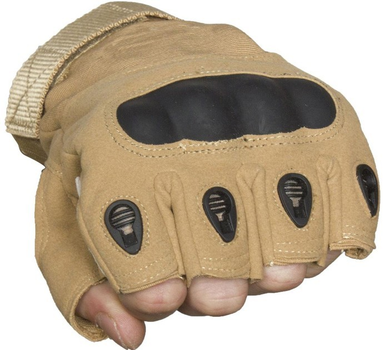Тактичні безпальні рукавички армійські Tactic військові рукавички із захистом кістяшок розмір Л колір Койот (oakley-coyote-L)