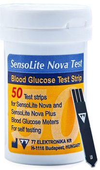 Тестові смужки для глюкометра SENSOLITE NovaTest 50 (5997345779249)