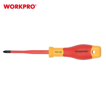 Отвертка диэлектрическая крестовая WORKPRO PH1x80мм EN/IEC 60900 10000V PRO PLUS WP341020