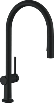 Смеситель кухонный HANSGROHE Talis M54 матовый черный 72800670 с выдвижным изливом 2jet