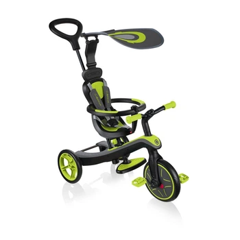 Триколісний велосипед з ручкою Globber Explorer Trike 4в1 Lime Green (632-106-3)