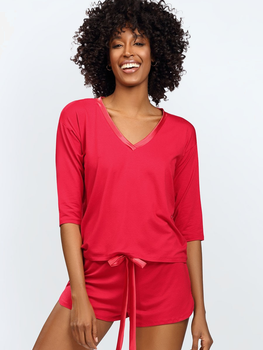 Piżama (spodenki + bluza) DKaren Set Edith XS Red (5903251469396)