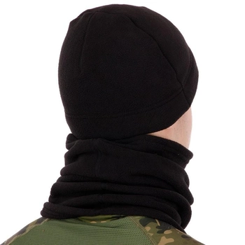 Комплект шапка флисовая тактическая с баффом Zelart 0312 Black