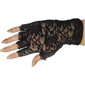 Перчатки митенки гипюровые SETA Decor 23-6BLK