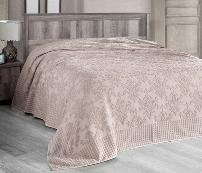 Простынь махровая жаккардовая Arya. Sitare Розовый-160х220