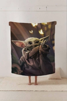 Плед STAR WARS Малыш Йода_2 Звездные войны покрывало с 3D рисунком размер 80х100