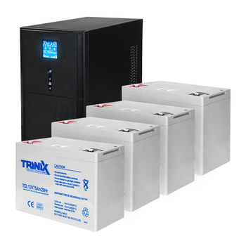 Комплект резервного живлення: ДБЖ Kraft PSW3000VA/2400W(LCD)48V UPS + акумулятор Trinix 75 Аг гелевий (4 шт.) (42-00064-6)