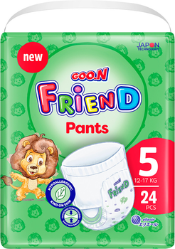 Трусики-подгузники Goo.N Friend унисекс размер 5 12-17 кг 24 шт (F1010117-002) (8697404380627)