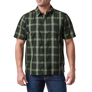 Сорочка тактична 5.11 Tactical Nate Short Sleeve Shirt Black Plaid S (71217-371)