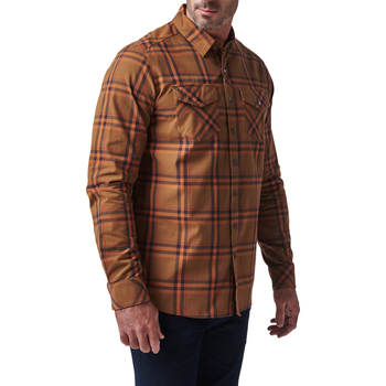 Сорочка тактична 5.11 Tactical Gunner Plaid Long Sleeve Shirt Roasted Barley Plaid 2XL (72530-168)