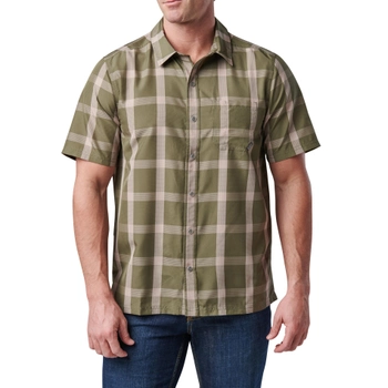 Сорочка тактична 5.11 Tactical Nate Short Sleeve Shirt Sage Green Plaid L (71217-812)