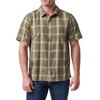 Сорочка тактична 5.11 Tactical Nate Short Sleeve Shirt Sage Green Plaid XL (71217-812)