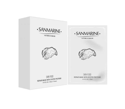 sanmarine SKIN FOOD REPAIR MASK WITH OYSTER PROTEINS гідрогелева маска для обличчя з екстрактом устриць 5шт