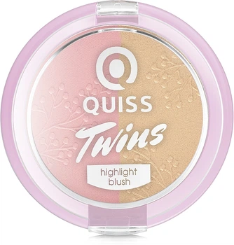 Румяна-хайлайтер для лица - Quiss Twins Highlight & Blush 01 (12g) (972340-1239089-2)