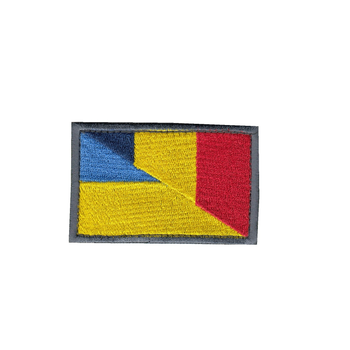 Шеврон патч на липучке Флаг Украинско-Румынский, 5*8см.