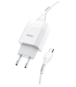 Адаптер сетевой Hoco Micro USB Cable Glorious C73A |2USB, 2.4A| белый