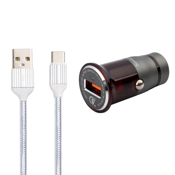 Адаптер автомобильный KONI STRONG Type-C Cable KS400QC |18W, 1USB, QC3.0| серый