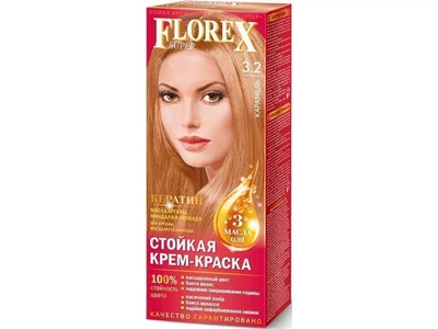 Крем-фарба Florex Карамель КЕРАТИН 3.2