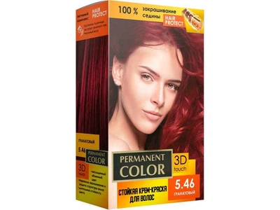 Крем-фарба PERMANENT COLOR з окислювачем тон «Гранатовий» №5.46