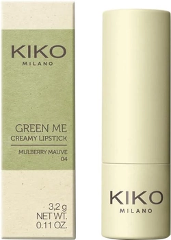 Губна помада Kiko Milano Green Me Creamy Lipstick 04 Mulberry Mauve 3.2 г (8025272977494)