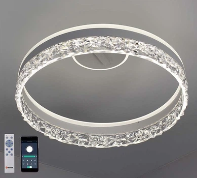 Керована люстра з пультом та додатком STELLA C ICE 90W 2R-APP-500*215-WHITE/WHITE-220-IP20