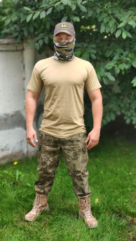 Військова футболка бавовна SINGLE SWORD койот L