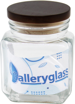 Банка для хранения Shelley Glass стеклянная с крышкой из дерева 500 мл (S0101-4М)