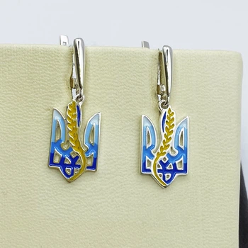 Сережки серебряные "Тризуб.Колосок" 3,79 г