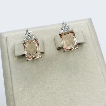 Сережки срібні з морганітом 4,92 г
